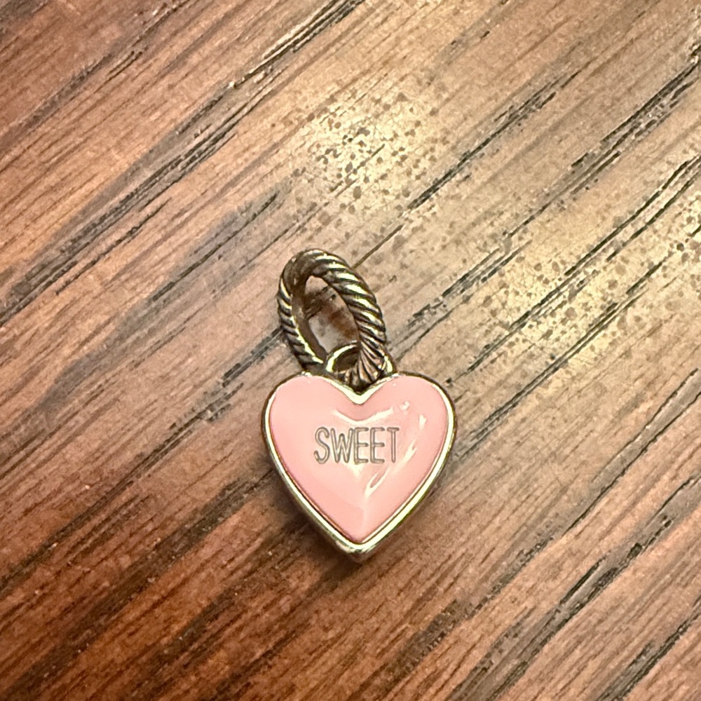 Brighton Pink Heart Pendant with Silver Detail - Picture 2 of 2